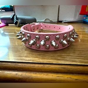 Pink Spike Dog Collar Small